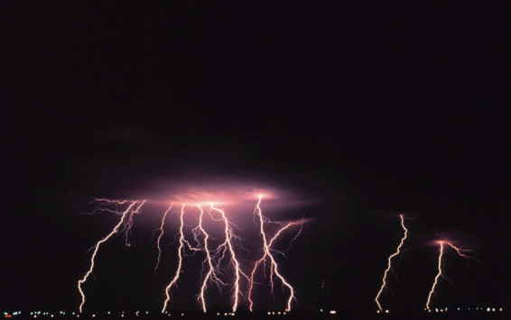 multiple lightning bolts