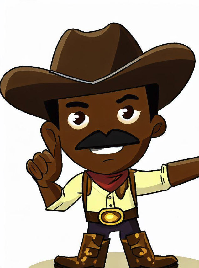 black cowboy cartoon