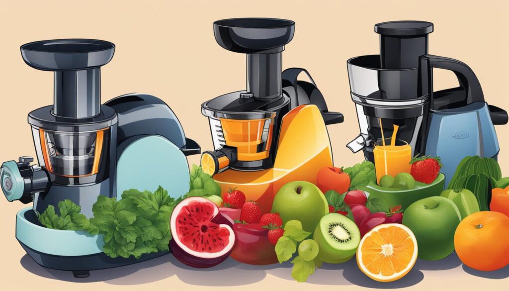 Types of Juicers Centrifugal, Masticating, Twingear, Manual.