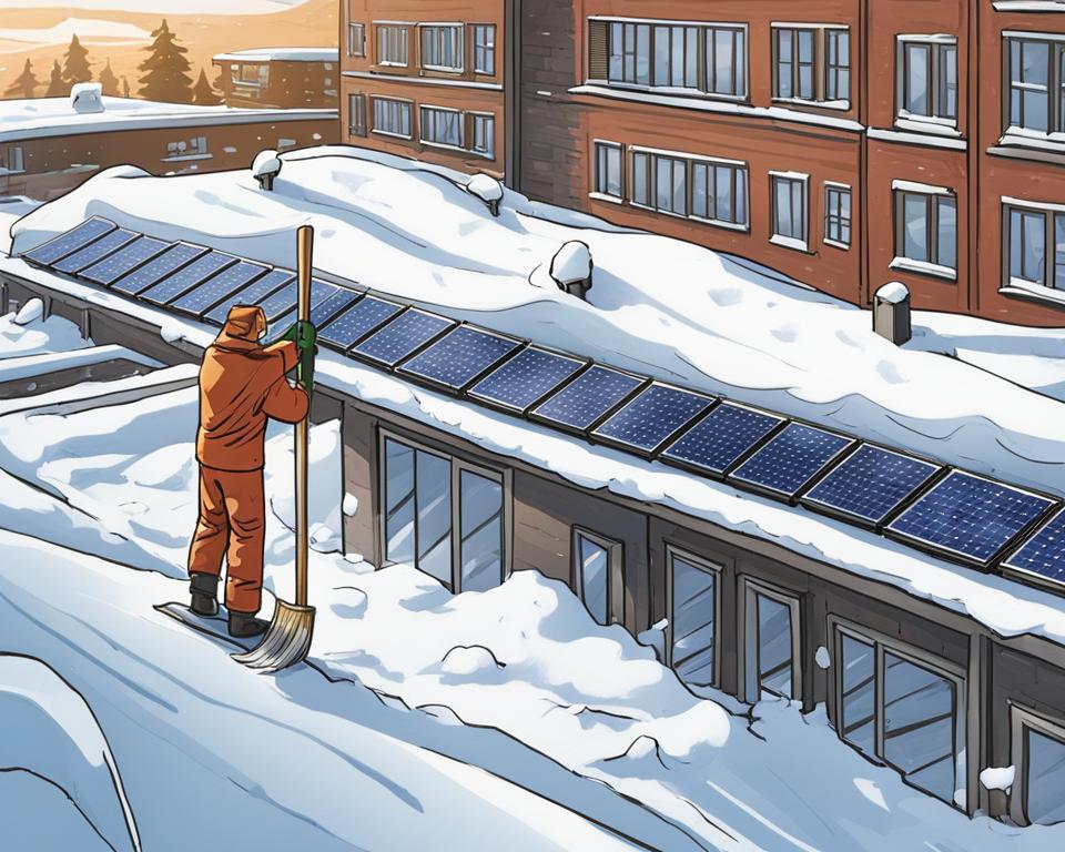 Removing snow from solar panels