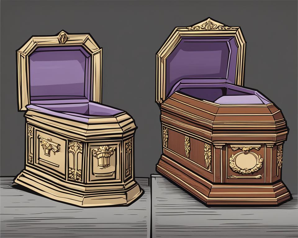 difference between coffin and casket