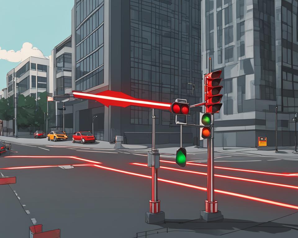 difference between traffic lights with red arrows and solid red lights