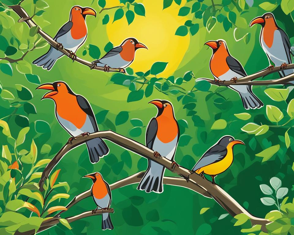 Birds with Orange Beak