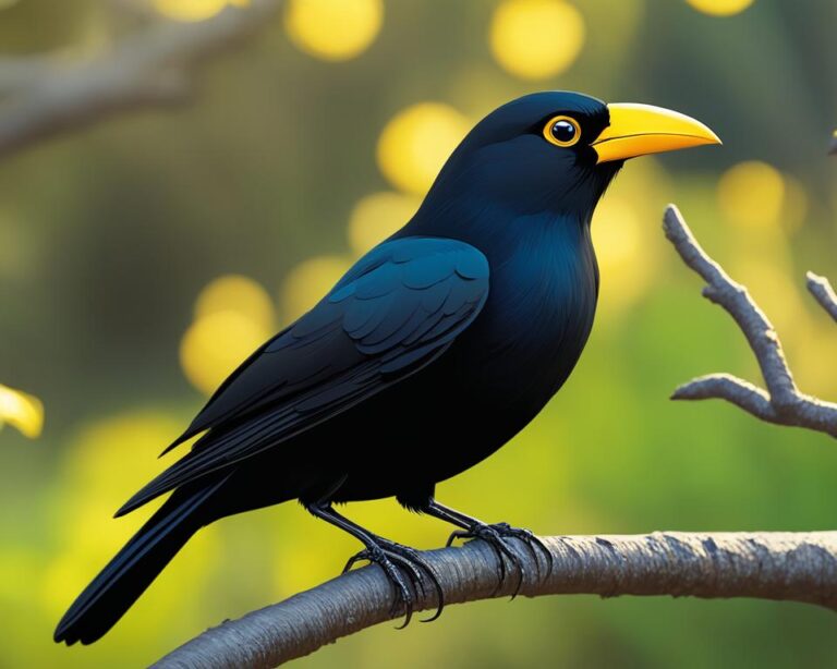 Black Bird With Yellow Beak Types Species 768x614 