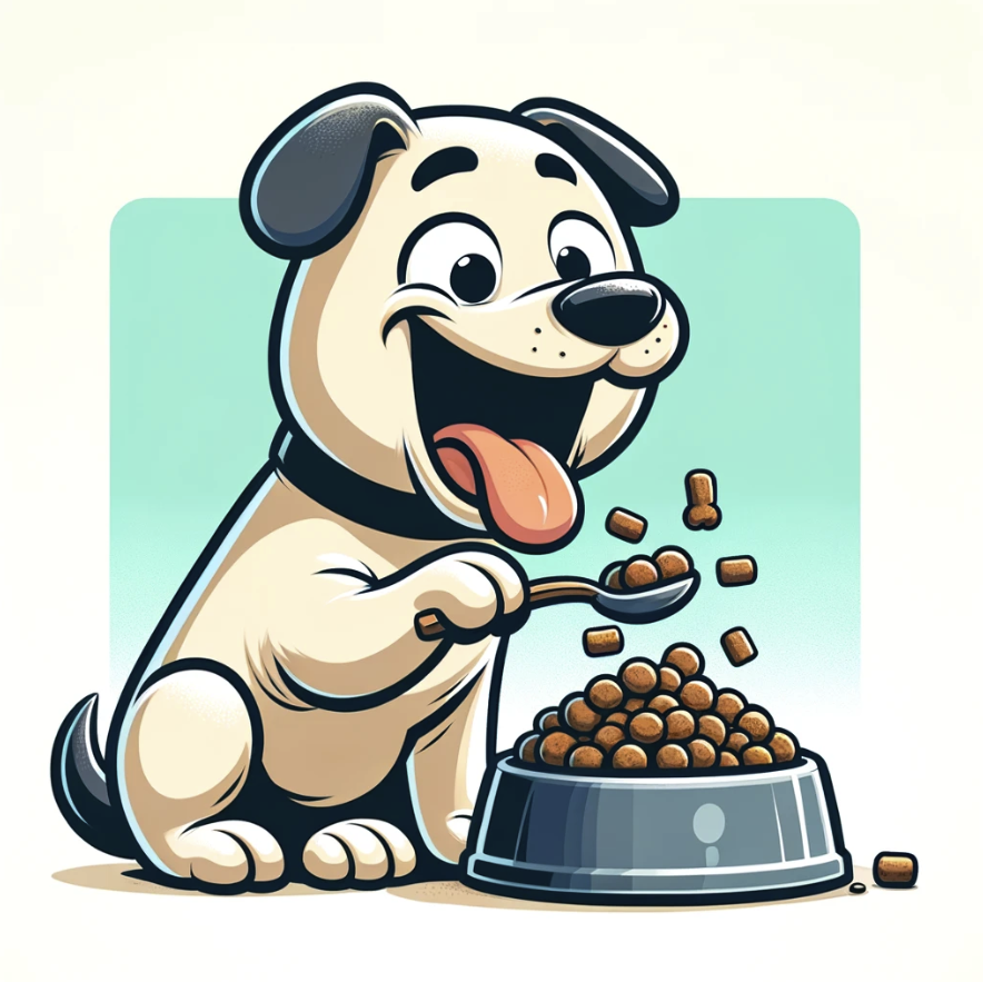 image of a happy dog enjoying its meal