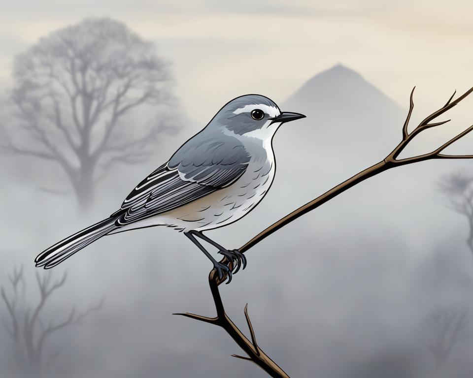 Small Grey Bird with White Belly
