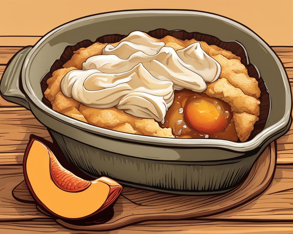 Bisquick Peach Cobbler with Canned Peaches (Recipe)