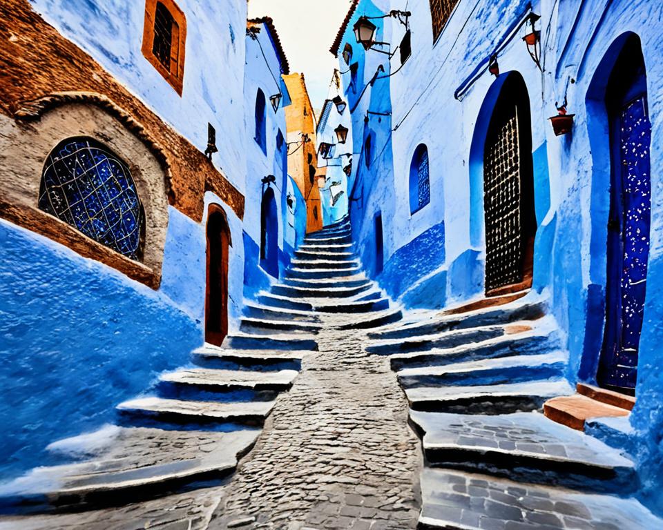 Blue Town In Morocco