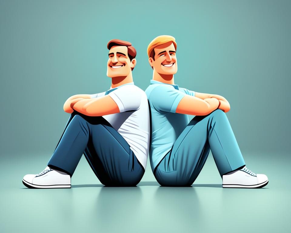 Men Crossing Legs
