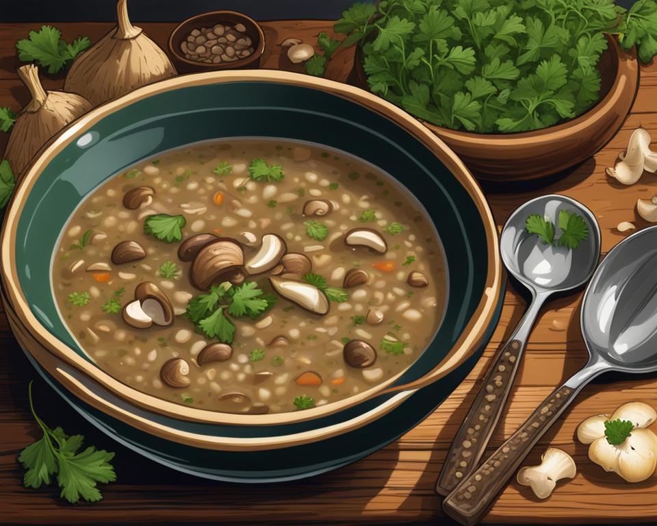 Mushroom Barley Soup Vegan (Recipe)